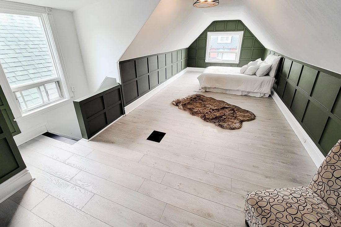 Finished attic bedroom by Evergreen Painting